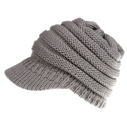 Women Ponytail Beanies Soft Warm Knitting Caps for Autumn and Winter