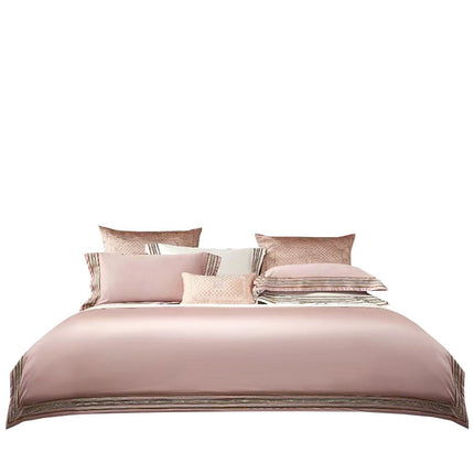 Light Luxury Solid 140 Thread Count Embroidery Solid Four-Piece Bedding Set