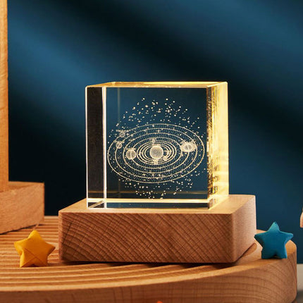 3D Transparent Crystal Cube Decorative Night Lamp