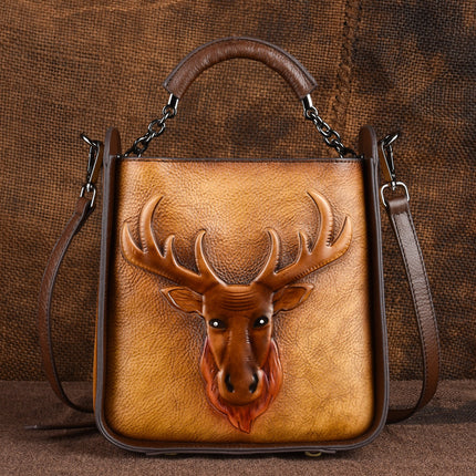 Hand Rubbed Color Embossed Ladies Handbag