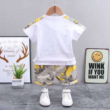 Boys Camo Short-Sleeve Top & Shorts 2-Piece Set