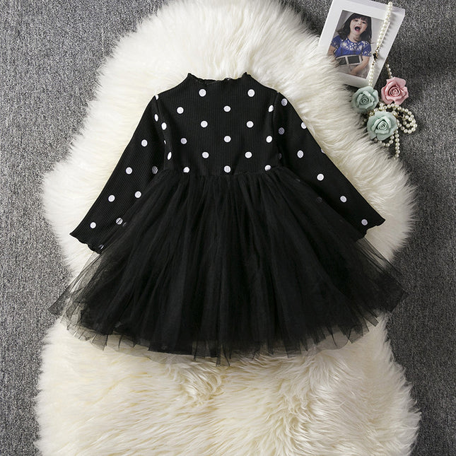 Girls Long Sleeve Tutu Lace Dress