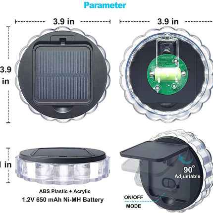 Garden Fence Round Lighting Solar and Led Wall Lamp