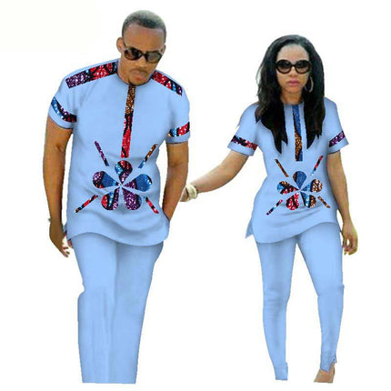 African Ethnic Couple Cotton Clothing Pants suit