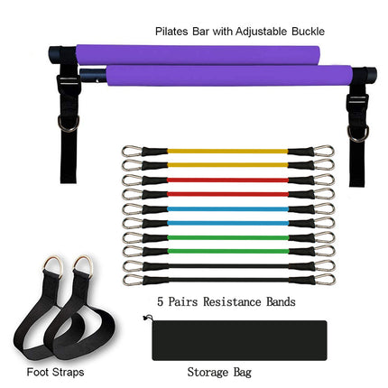 Fitness Yoga Pilates Bar Portable Gym Accessories Sport Elastic Bodybuilding Resistance Bands For Home Trainer Workout