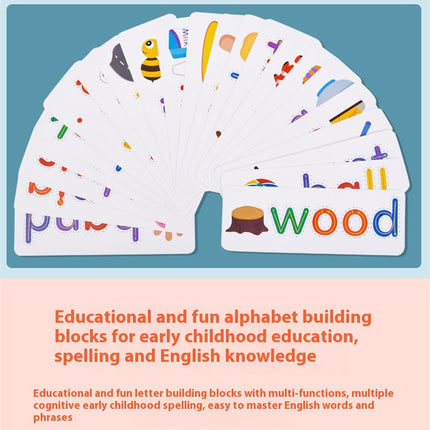 Kids Wooden Spelling Word Game – Letter Card Learning Set