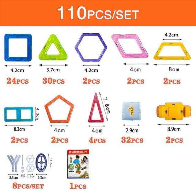 Magnetic Building Blocks Set for Kids – DIY STEM Magnet Tiles