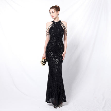 Backless Long Wear Sequin Dress