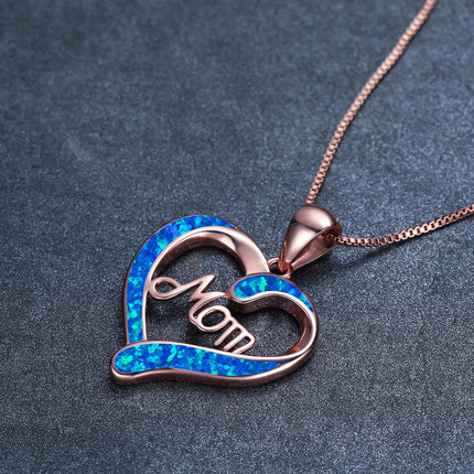 Love-shaped MOM Letter Pendant Necklace