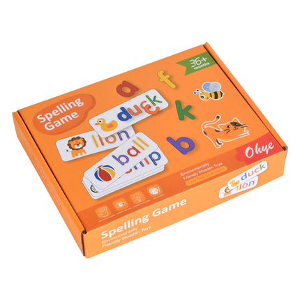 Kids Wooden Spelling Word Game – Letter Card Learning Set