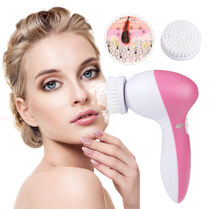 Facial Cleansing Brush With 5 Brush Heads