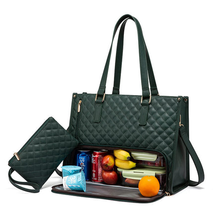 Fashionable Women's Tote  Bag With Thermal Insulation Lunch Box Leak-proof Storage Compartment