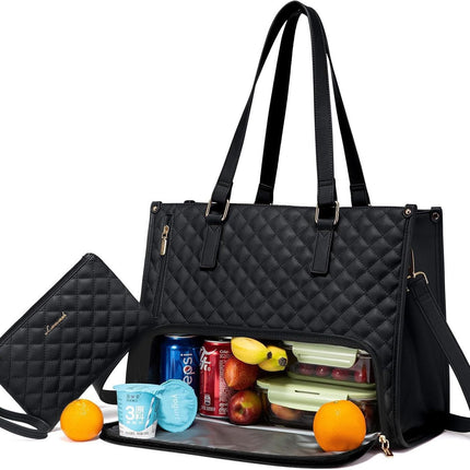 Fashionable Women's Tote  Bag With Thermal Insulation Lunch Box Leak-proof Storage Compartment
