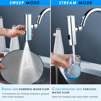 Kitchen Splash Proof Waterfall Faucet Outlet With Multifunctional Nozzle