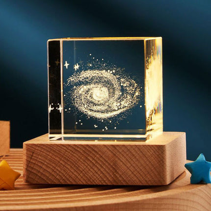 3D Transparent Crystal Cube Decorative Night Lamp