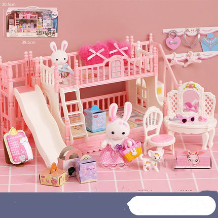Miniature Room Dollhouse Playset – Simulation Furniture Toy for Girls