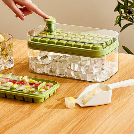 One-button Press Type Ice Mold Box Ice Cube Maker With Cover