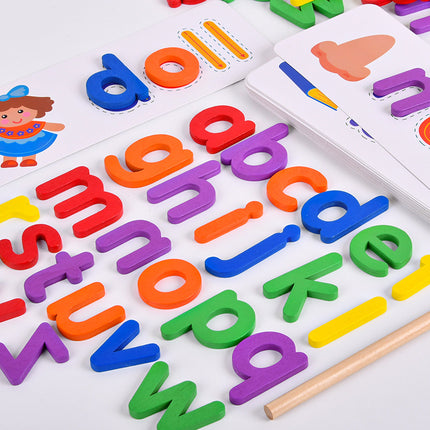 Kids Wooden Spelling Word Game – Letter Card Learning Set