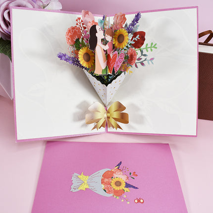 3D Pop Up Flower Bouquet Mother's Day Card