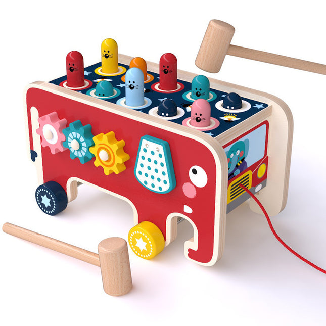 Montessori Wooden Pounding Bench Toy for Toddlers