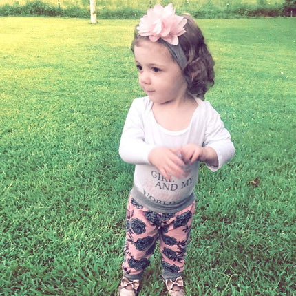 Girls' 3-Piece Floral Jumpsuit Set | Top, Trousers & Headband (70–100cm)
