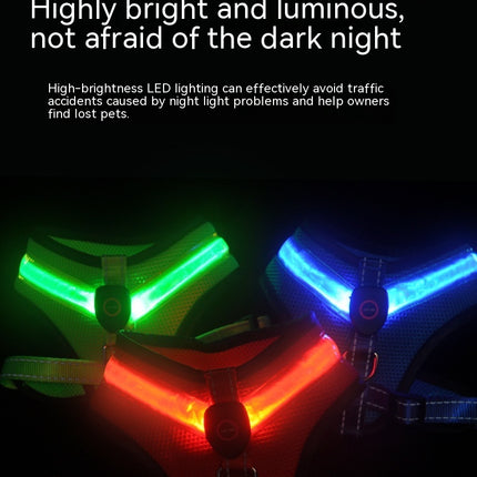 LED Luminous Reflective Dog Harness Chest Strap Vest
