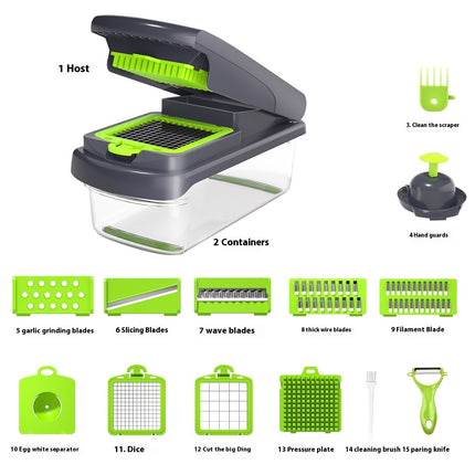 Kitchen Multi-function Vegetable Chopper - 15-in-one