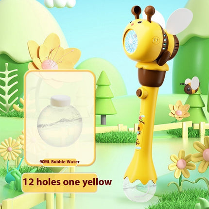 Kids Electric Bee Bubble Machine with Auto Light-Up