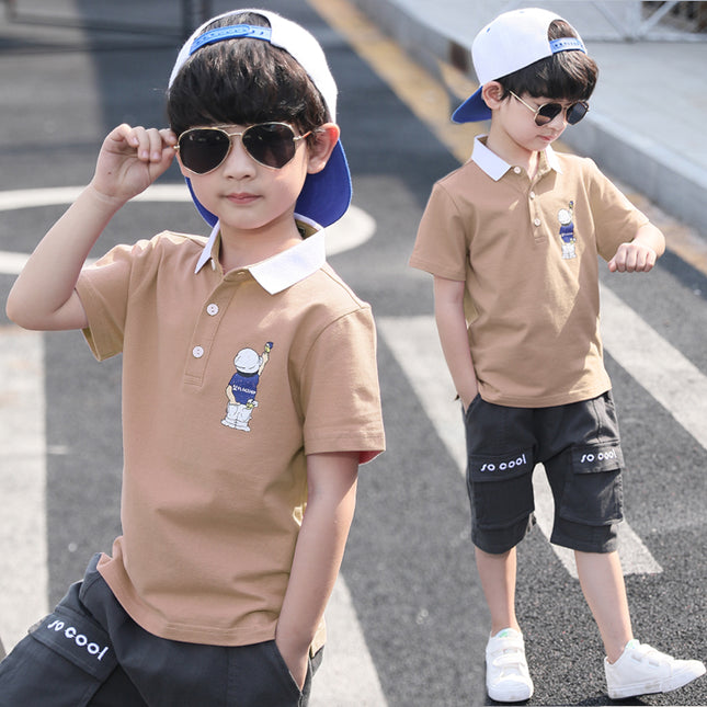 Boys Short-Sleeved Cartoon 2-Piece Set