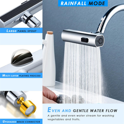 Kitchen Splash Proof Waterfall Faucet Outlet With Multifunctional Nozzle