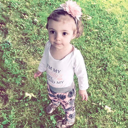 Girls' 3-Piece Floral Jumpsuit Set | Top, Trousers & Headband (70–100cm)