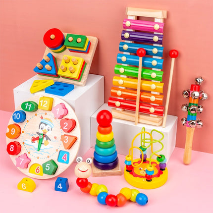 Kids Wooden Montessori Sensory & Activity Toy – Early Learning Set