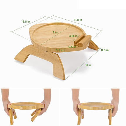 Portable Folding Bamboo Sofa Tray