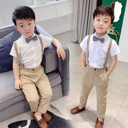 Boys 4-Piece Formal Suit Set with Bow Tie