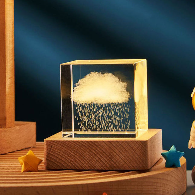 3D Transparent Crystal Cube Decorative Night Lamp