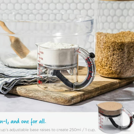 4-In-1 Adjustable Multi-Functional Measuring Cup With Scraper-Style Seal Base