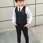 Black Plaid Vest Suit Shirt / 11 Recommended 110cm