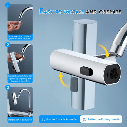 Kitchen Splash Proof Waterfall Faucet Outlet With Multifunctional Nozzle