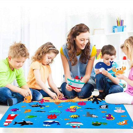 Kids Large Felt Busy Board – Creative Animal Play & Learning Set