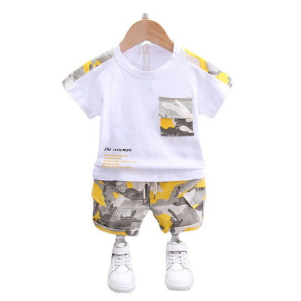 Boys Camo Short-Sleeve Top & Shorts 2-Piece Set