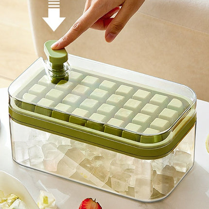 One-button Press Type Ice Mold Box Ice Cube Maker With Cover