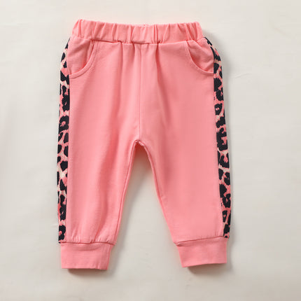 Girls 3 Piece Hooded Sports Leopard Suit