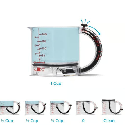 4-In-1 Adjustable Multi-Functional Measuring Cup With Scraper-Style Seal Base