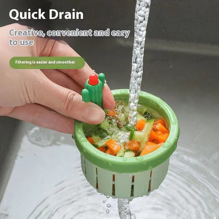 Cactus Sink Drain Strainer With Automatic Press And Dumping Basket
