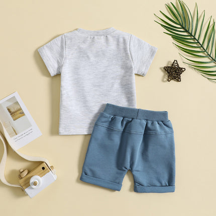 Boys' 2-Piece Summer Set | Short Sleeve Top & Shorts with Letter Print (70–110cm)