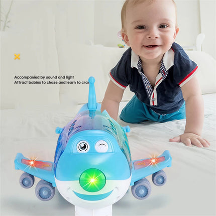 360° Rotating LED Airplane Toy with Music & Lights for Kids