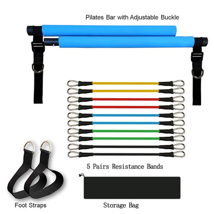 Fitness Yoga Pilates Bar Portable Gym Accessories Sport Elastic Bodybuilding Resistance Bands For Home Trainer Workout