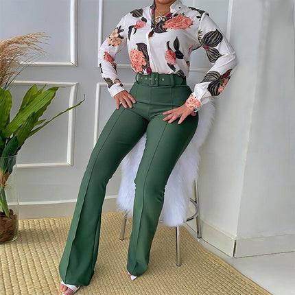 Women's Fashion Print Trouser Suit
