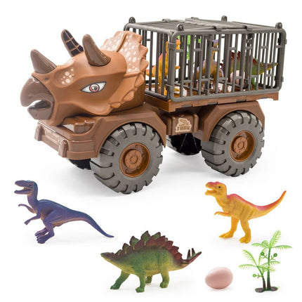 Kids Dinosaur Truck Toy — Pull-Back Puzzle Car for Toddlers