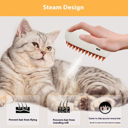 USB Rechargeable Pet Steam Brush Spray Massage Comb